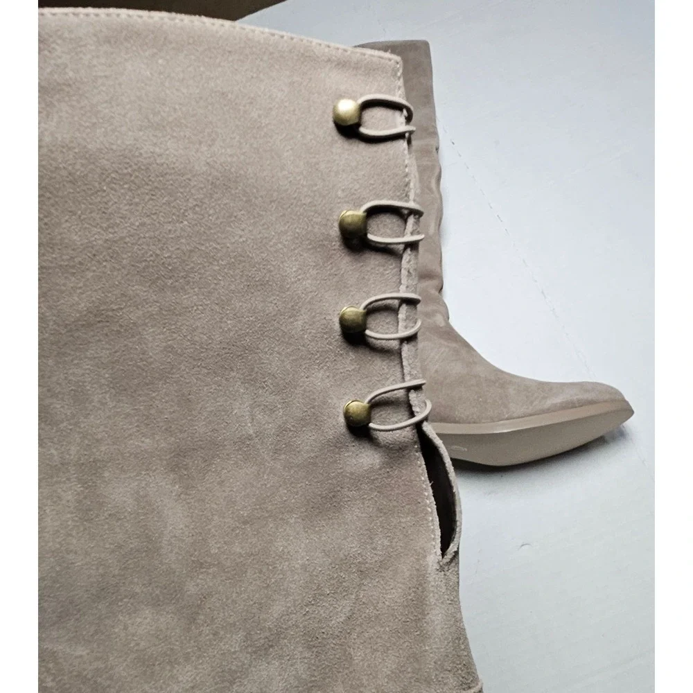 Sole Society Sonoma Over The Knee Boots Women's‎ Size 6 Mushroom Suede Size Zip